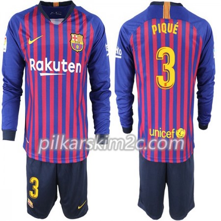 Koszulka FC Barcelona Pique 3 Dziecięca Główna 2018-2019 - Koszulki Piłkarskie(L/S)